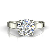 Bague solitaire 1.50 carat or blanc diamant synthétique rond Carina